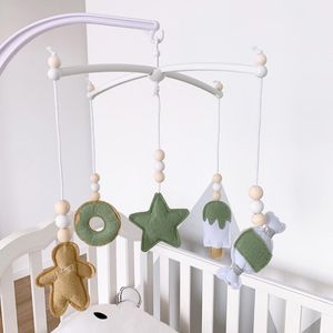 Decoratieve beeldjes baby mobiele wieghouder roteren beugel diy bed bel hangende speelgoed rammelaar Kid Room Decor Objects