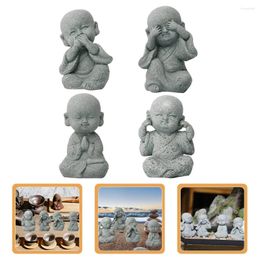 Decoratieve Beeldjes Baby Standbeeld Tuin Monnik Sculptuur Kleine Zen Beeldje Standbeelden Auto Ornamentss