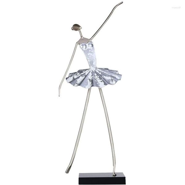 Figurines décoratives ballerine Statue danse fille métal Sculpture abstraite ornement maison salon danse Studio décoration cadeau