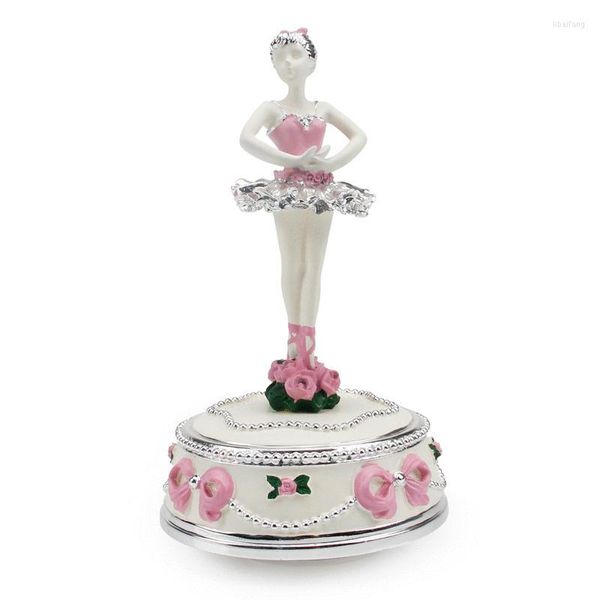 Figurines décoratives Ballet fille boîte à musique pour filles créatif anniversaire cadeau ornements Type d'horloge ballerine cadeaux de noël