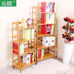 Decoratieve beeldjes bamboe boekenplank meerlagige houten boekenkast student kinderen plank simple kleine ondervloer hout