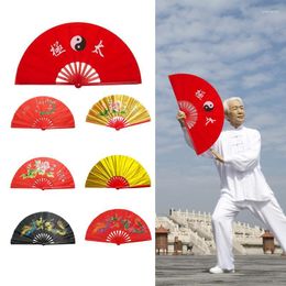 Decoratieve beeldjes Bamboo Fan Chinees Rechts Linker Linker Hand Handheld Vouwventilatoren Party Canved Tai Chi voor Decor