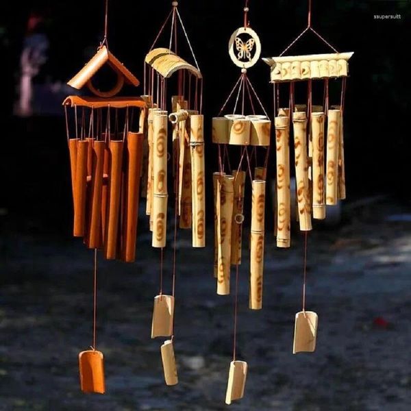 Figurines décoratives Bamboo Wind Chimes Pendant Balcony Outdoor Yard Garden Home Decor Antique Wind Handmade Windchime Intérieur Mur