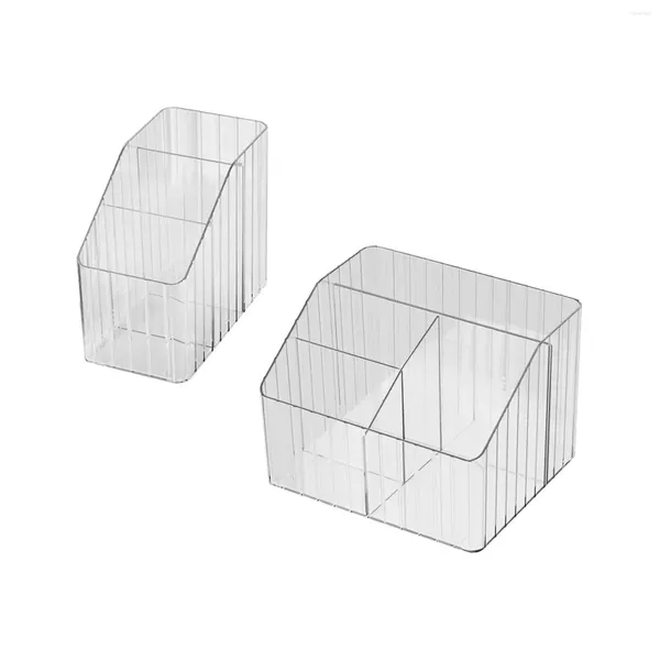 Figuras decorativas, caja de almacenamiento para baño, organizador de mesa, escritorio transparente duradero moderno