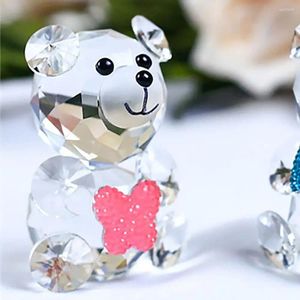 Decoratieve beeldjes Bear Standbeeld Mooie glasdecoratie Leuke Red Red Love Little Home Dining Table Animal Collection