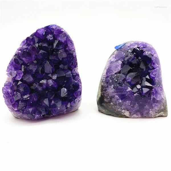 Figurines décoratives magnifiques 1 pièce, naturel de qualité supérieure, améthyste violet foncé, amas géode Chakra, décoration de la maison, cristaux de Quartz