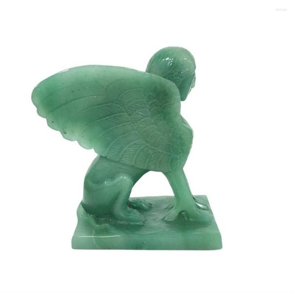 Figurines décoratives, belles ailes d'ange en cristal d'aventurine verte sculptées à la main, pour la décoration