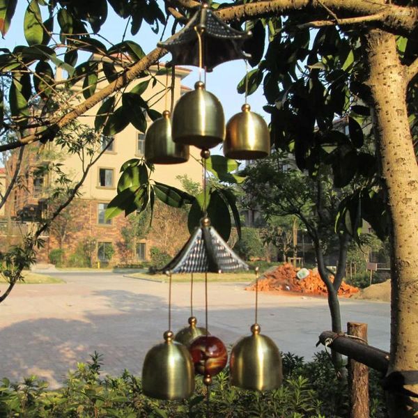 Figuras decorativas Bell Wind Chimes Sound Juego Feng Shui Copper Lucky Charm Garden Ventana