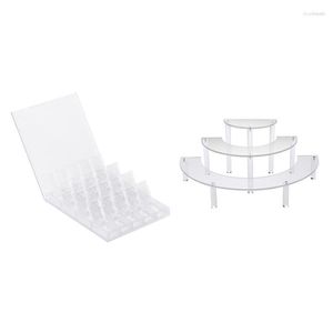 Dekorative Figuren Big Deal 20 gürtet Acryl-Make-up-Organizer, Nagelkunst-Aufbewahrungsbox, transparent, abnehmbarer Kuchenständer