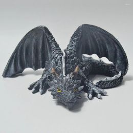 Figurines décoratives Big Squatting Dragon Gothic Biplane Noble Dragons Simulation Flying Resin Crafts Garden Decor