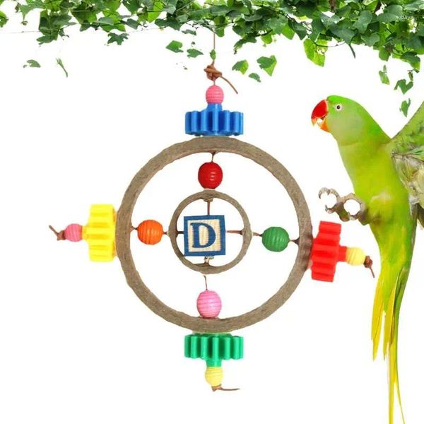 Figurines décoratifs Bloc d'oiseau mâchage jouet en papier tube Toys Toys avec blocs en bois pour perruches