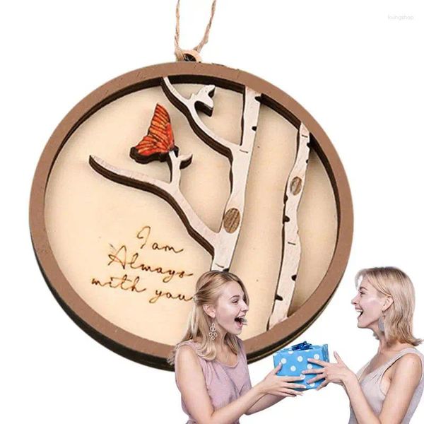 Figurines décoratives Bird Ornement Ornement Mot en bois disant Couper Collier Pendant Funny Christmas Gifts Festive for Indoor Outdoor