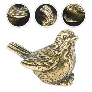 Decoratieve beeldjes vogelstandbeeld messing dier klein sculptuur statutendecor mini figurine gouden tuin figuur decoratie sparrow ornament
