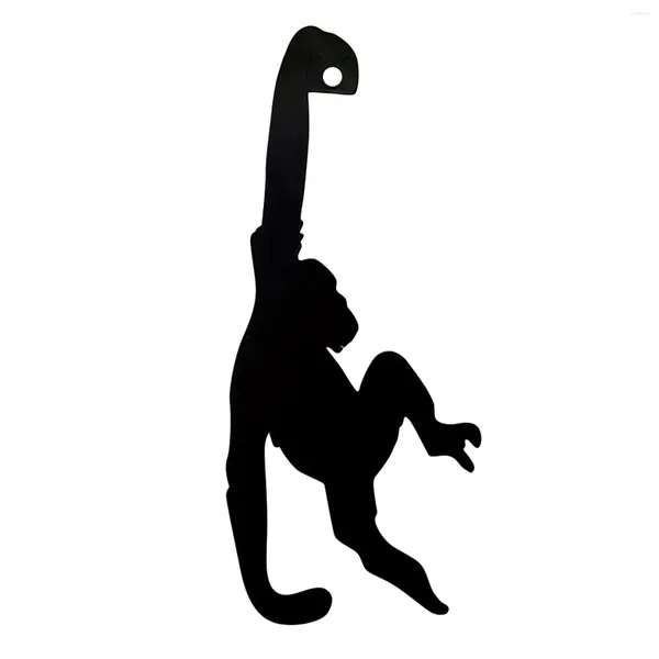 Figurines décoratives Banana Monkey Hook Rack - Organisateur de rangement suspendu en métal pour chambre de salle de bain - Cadeau créatif et amusant