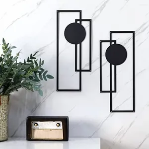 Decoratieve beeldjes Zwarte ijzeren lijnwand hangend ornament duurzaam eenvoudig gebruik silhouet metalen hanger kunst geometrische sculptuur