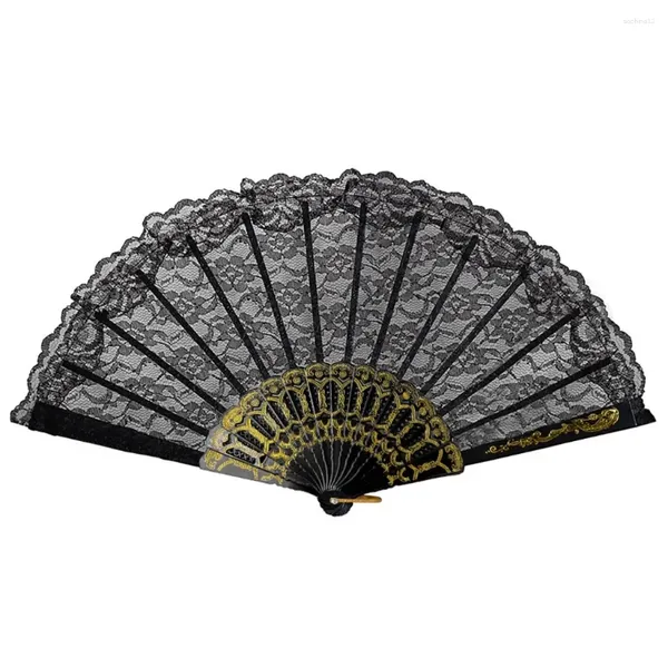 Figurines décoratives Black White Lace Dance pliage fan