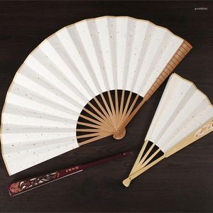 Figurines décoratives vierge ventilateur à main blanc creux de riz papier chinois pliant bricolage peinture calligraphys programme