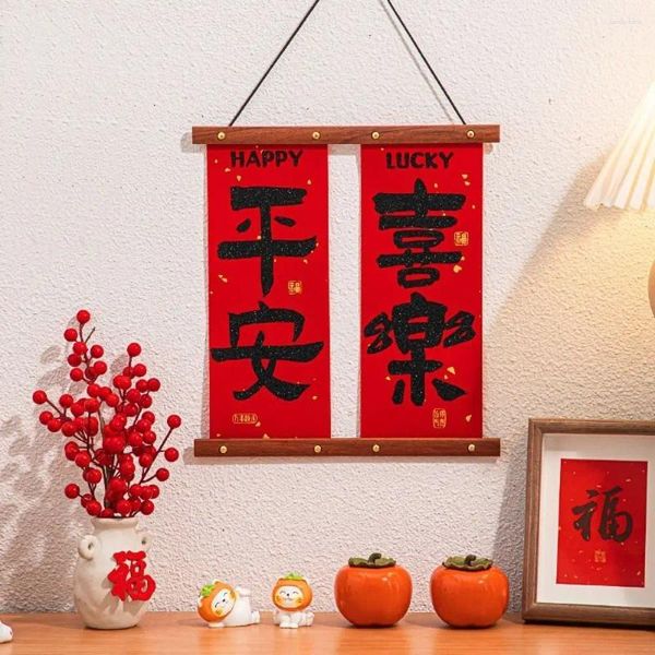 Figurines décoratives Blessing Word Couplets de festival de printemps suspendus pendentif dragon décortitums 2024 chinois de l'année Jubilatation décor