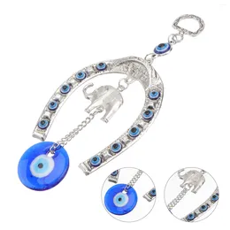 Decoratieve beeldjes Blue Eye Charm Eyes Zegene Decor Turkse hangachtige Horseshoe Elephant Form Keychain