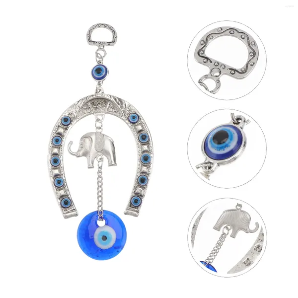 Figurines décoratives Blue Eye Horse Shoe Decor Eyes Pendants Turkish Bénédiction suspendue Horseshoe Wall Squings