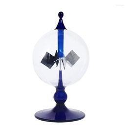 Figurines décoratives bleu énergie solaire radiomètre lumière du soleil énergie Crookes filature aubes moulin à vent cadeau maison bureau décoration