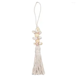 Figurines décoratives Style boho suspension de cordes suspendues décorations de mariage pour la cérémonie Perle en bois avec perle de gland décore un pendentif en bois