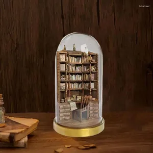 Decoratieve beeldjes Boek Nook Diy Kit Eeuwige Bookstore House Miniatuur Booknook Portable en Stijlvolle boekenplank Room Idee Desk Decor