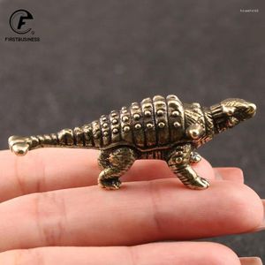 Decoratieve beeldjes Messing Jurassic Dinosaur Herbivoor Klein standbeeld Office Desktop Ornamenten Thee Huisdieren Ambachten Dierenminiaturen Kinderen Speelgoed