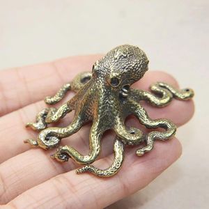 Decoratieve beeldjes Messing Kleine Octopus Ornament Kantoor Mini Standbeelden Geluk Huishoudelijke decoraties Innovatief ontwerp Wierookhouder Middelen