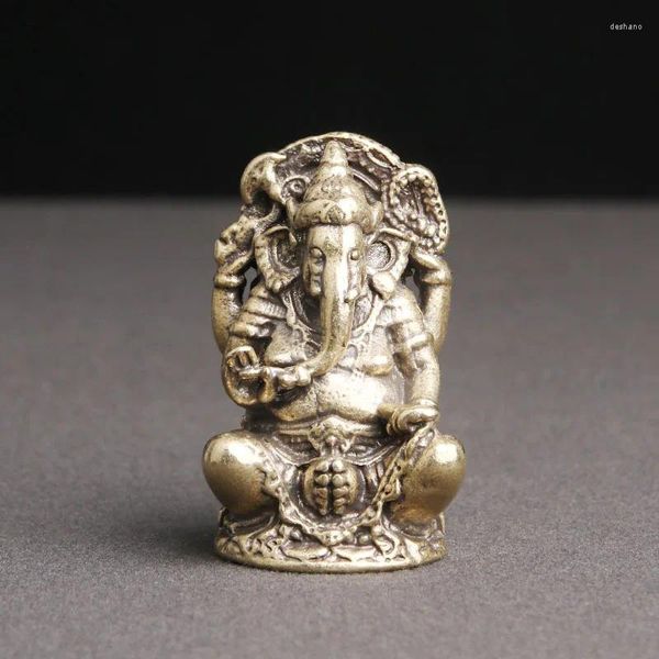 Figurines décoratives Brass Thai Elephant God Decoration Home Decoration Lucky Wealth Office Decor Ornement Southeast Asia Asia Statue Gifts Miniatures