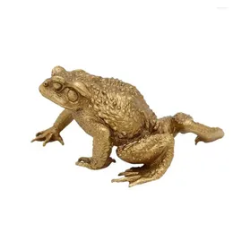 Decoratieve beeldjes Brass Toad Figurine Kikker Lucky Animal Sculpture Feng Shui Decoratie Ornament Gift Small