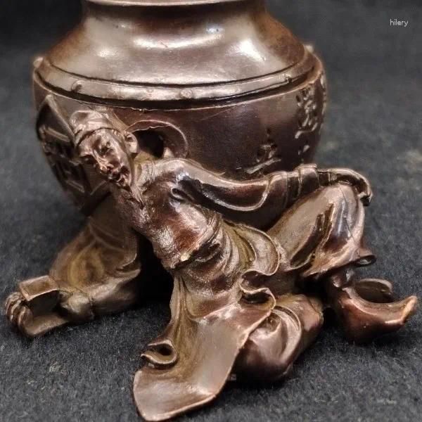 Figuras decorativas Maestro cervecero Poesía Hada Taibai Quemador de incienso Hogar Ceremonia del té Adornos de mesa Imitación Cobre Bronce.