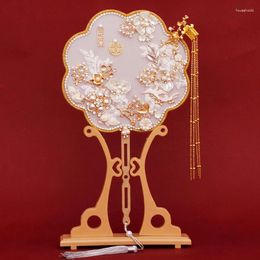 Decoratieve beeldjes Bruid Hand Held Fan Antiek Gebogen Groep Chinese Stijl Getrouwd Handgemaakte Gelukkige Bureaudecoratie
