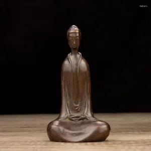 Figurines décoratines Bronze Artisanat rétro Chinois Style North Wei Bouddha Statue Tathagata Shakyamuni Desktop Decoration