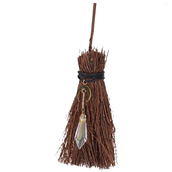 Figurines décoratines Broom Pendant mini décor artisanale de fête artisanale sorcière Gift Halloween Branche exquise
