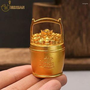 Figurines décoratifs seau d'ornement d'or en lingot chanceux fortune craft feng shui de bureau maison cadeau de décoration