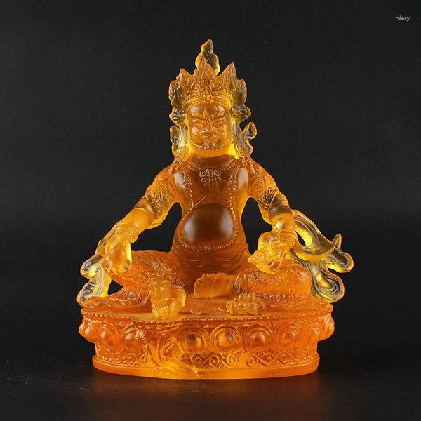 Figurines décoratives bouddha Image du dieu richesse résine Imitation verre légende tibétaine tantrique-eau de Zangbala pour