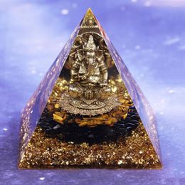 Figurines décoratives Bouddha Orgone Pyramide Guérison Cristal Naturel Chakra Pierre Reiki Équilibrage Générateur d'énergie Orgonite Outil de Méditation