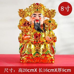 Decoratieve beeldjes Boeddha-standbeeld van gouden rijkdom 8/10/12 inch vergulde porselein Ruyi God ornament Family Worship Temple China beeldje