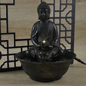 Figuras decorativas Fuente de agua de estatua de Buda - Mesa interior Fengshui Zen para decoración del hogar