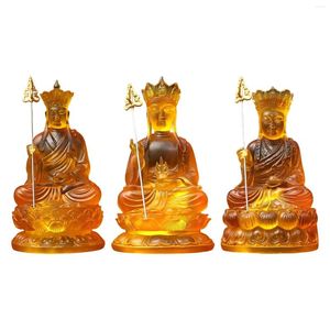 Figurines décoratines Figure bouddhiste sur Lotus Base Crafts Fengsui Statue Table Decoration pour yoga Room Desk Home Living