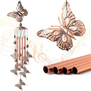 Figurines décoratives papillon métal cuivre vent carillon pendentif porte décoration cloche Feng Shui pour maison chanceux argent boutique sonnette carillons