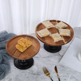 Decoratieve beeldjes Taartschalen Schotel Scandinavische stijl Platos Decor Props Lade Bruiloft Dessert Tafelstandaard Houten platen