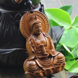 Figurines décoratives Car suspension pendante jujube sculpteur rouge chinois kwan yin bouddha statue sculpture de rétroviseur décor