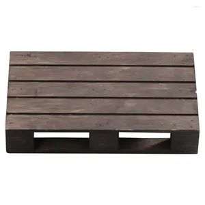 Decoratieve Beeldjes Verkoold Hout Pallet Kopjes Onderzetters Onderzetters Voor Gerechten Voedsel Dienblad Mat Keuken Decor Pannenlappen Pads Houten