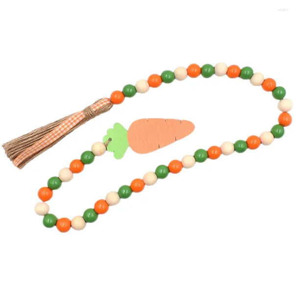 Figurines décoratines Perles de carotte de Pâques en bois de bois percus
