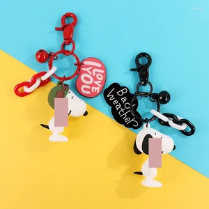 Figurines décoratifs dessin animé mignon chiot porte-clés pendentif féminin personnalité coréenne créative clés de voiture de voiture clés de voiture