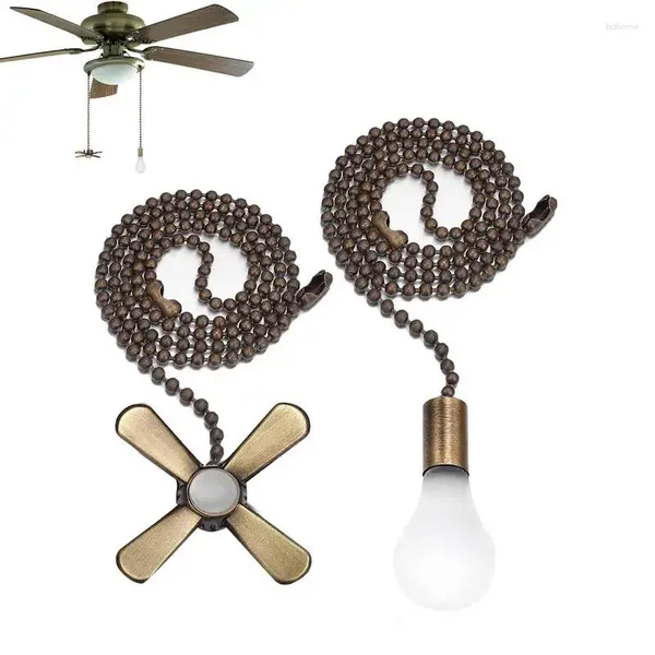 Figurines décoratines ventilateur de plafond pull chaîne de billes perlées chaînes d'interrupteur d'extension de corde inclus en forme d'ampoule en forme