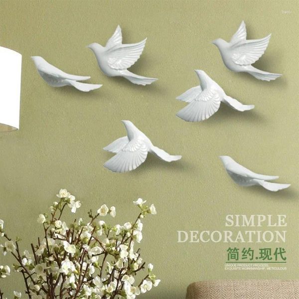Figuras decorativas de cerámica para decoración de pared, colgante de pájaro, Paloma, dormitorio creativo, sala de estar, TV, colgante de fondo