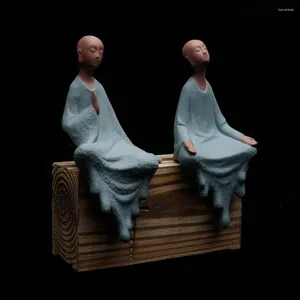 Figurines décoratines Céramique créative Bouddha Statues zen Ornements Home Decoration Monk Tabletop Crafts Gift Miniatur